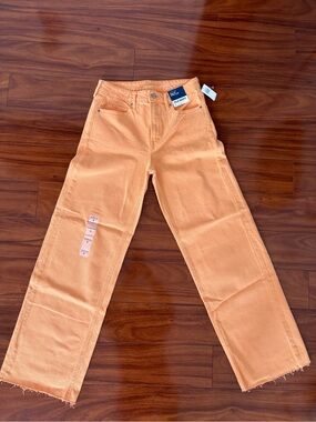Old Navy Orange Sky-Hi Wide Leg Straight Pants